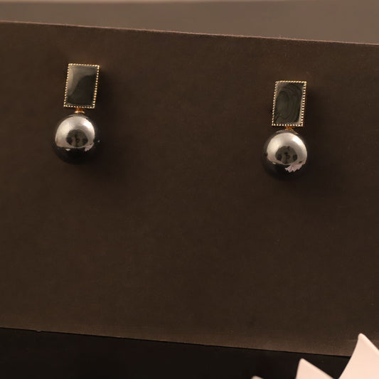 Fancy Earrings With Beautiful Black Pearl