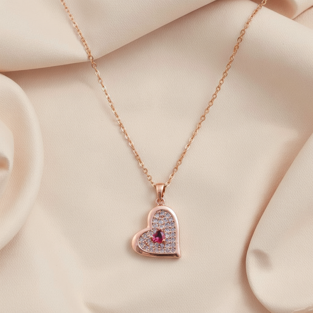 Love Glow Heart Pendant Chain