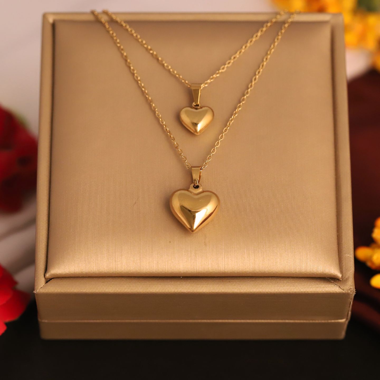 Heart Design Multiple Layer Chain