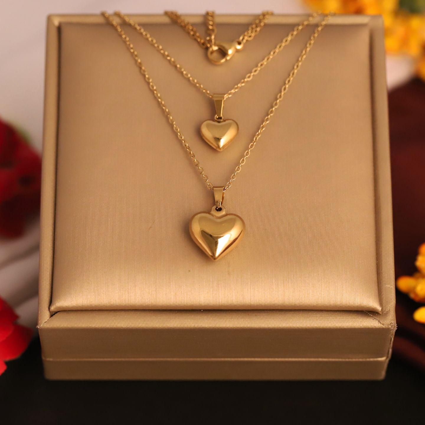 Heart Design Multiple Layer Chain