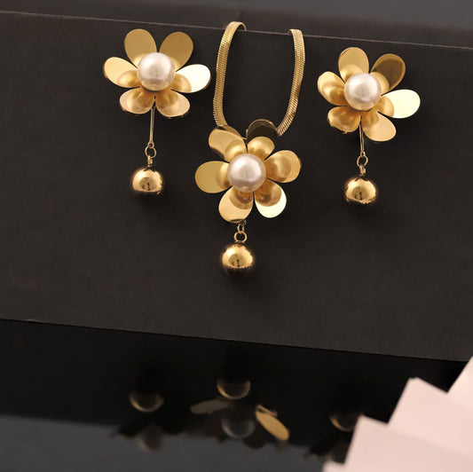 Golden Flower with Perls Full Set