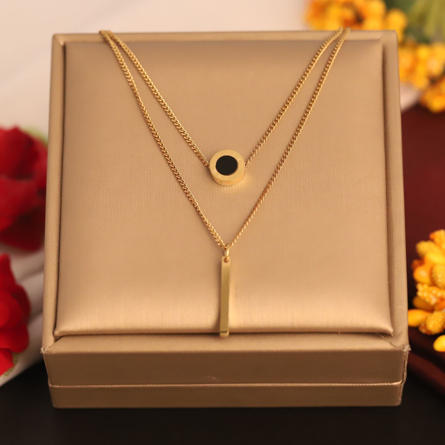 Double layer beautiful necklace