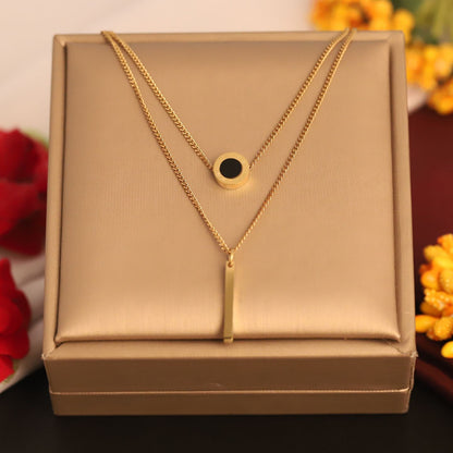 Double layer beautiful necklace