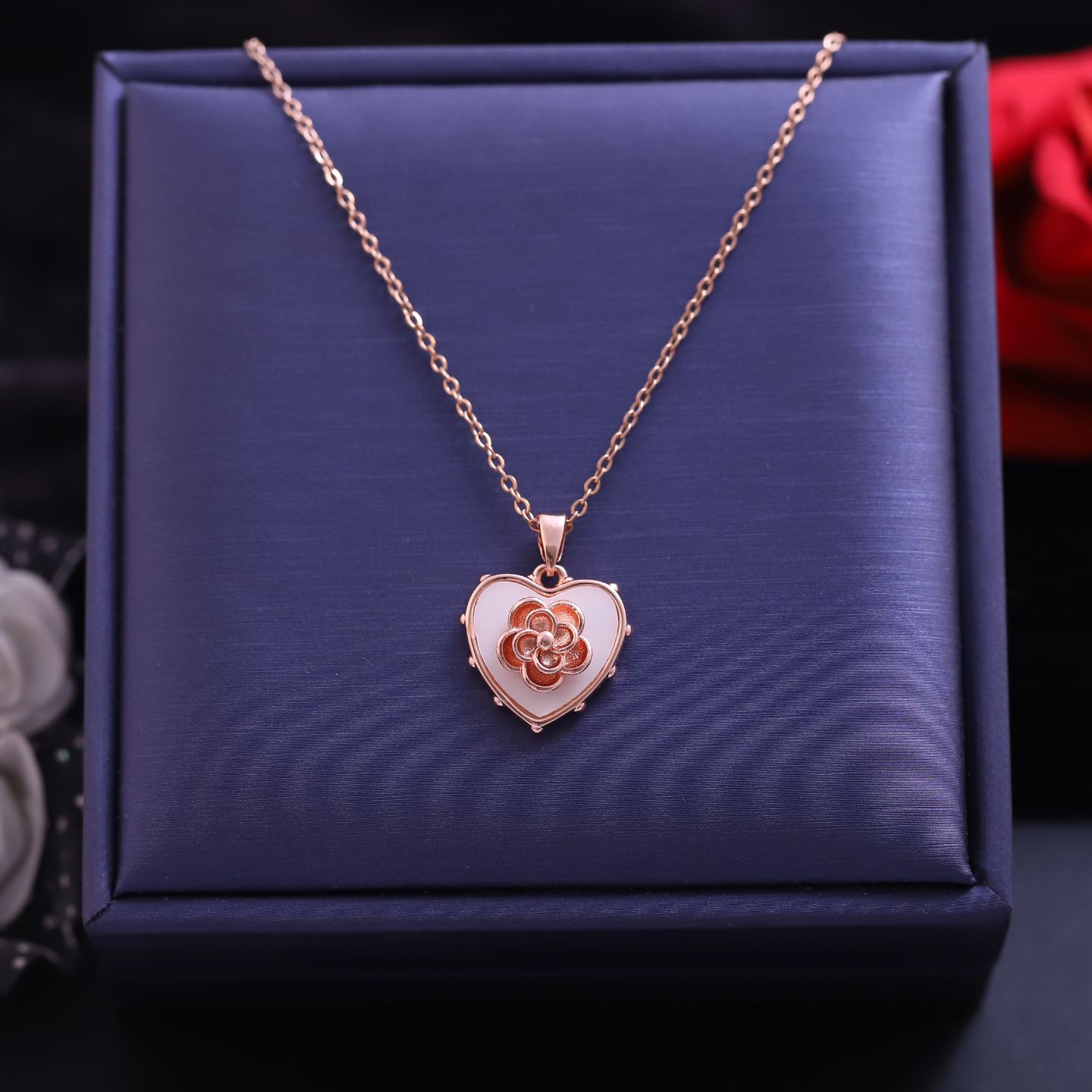 Flower in Heart Necklace