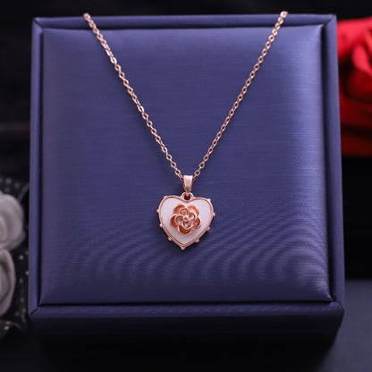 Flower in Heart Necklace