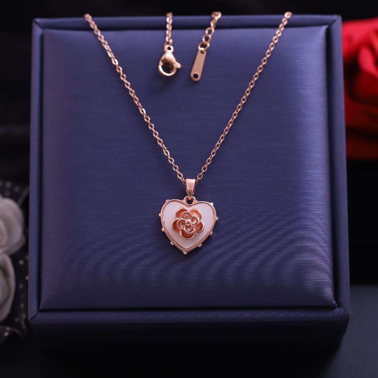 Flower in Heart Necklace
