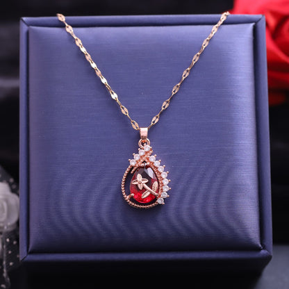 Rose Gold Red Necklace