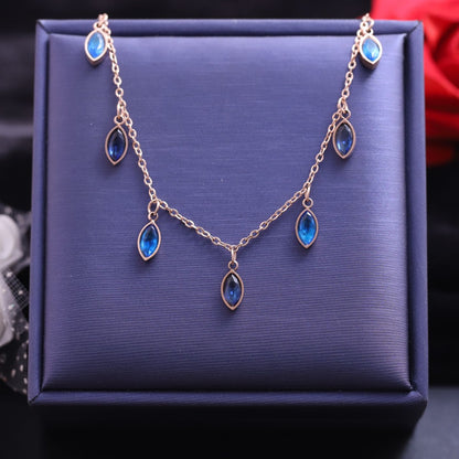 Azure Drop Charm Necklace