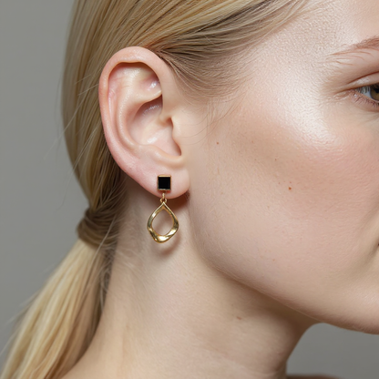 Black and gold Fancy Earrings