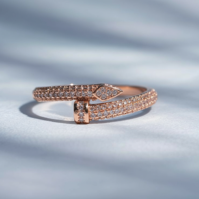 Rose gold partywear diamond ring