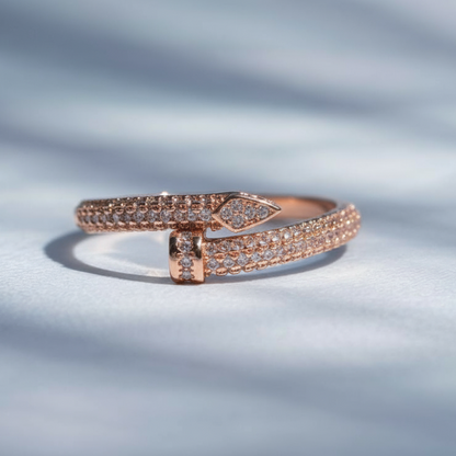 Rose gold partywear diamond ring