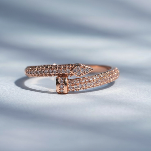 Rose gold partywear diamond ring