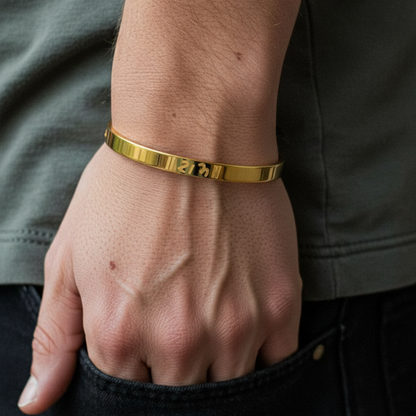 Gold Plated Ram Bracelet [Kada] For Men