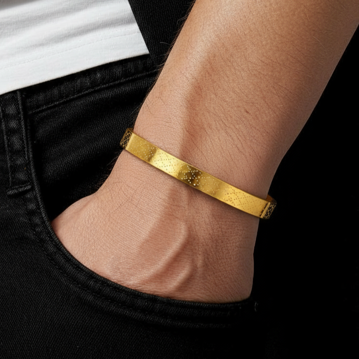 Gold-Toned Bracelets [Kada] for Men