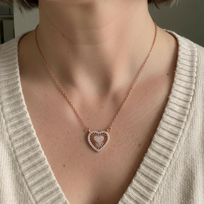 Heart grass Necklace