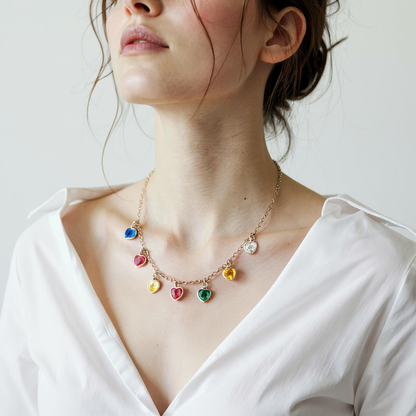 Rainbow Heart Tanmaniya Necklace