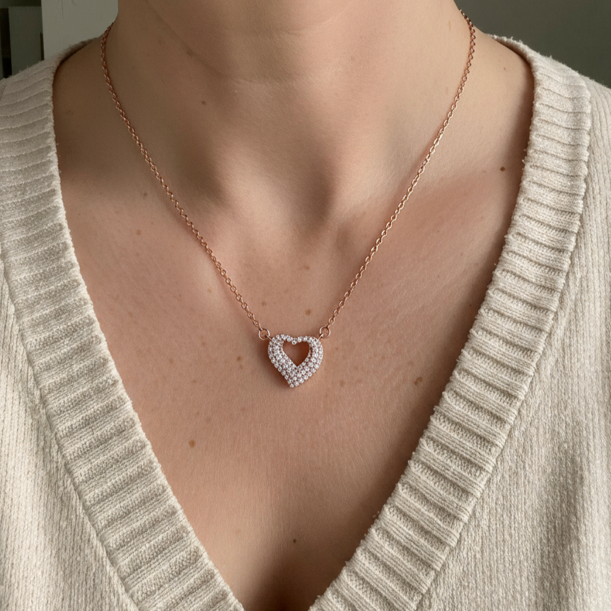 Beautiful Dimond Heart Necklace