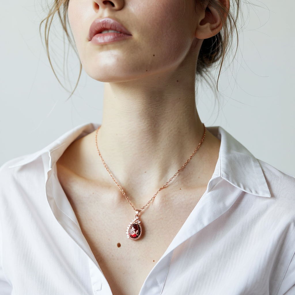 Rose Gold Red Necklace