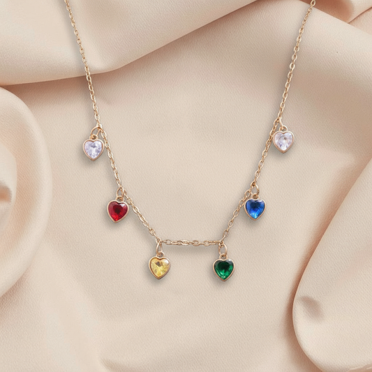 Rainbow Heart Tanmaniya Necklace