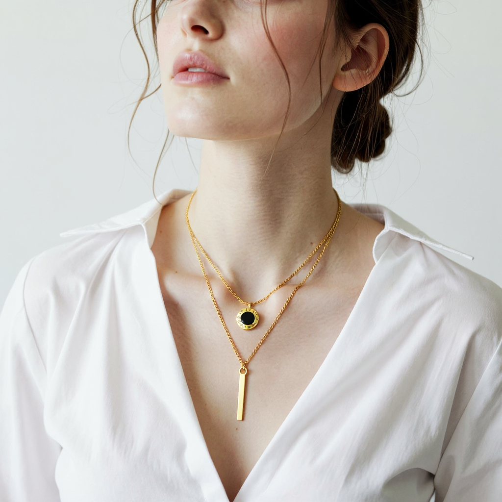 Double layer beautiful necklace