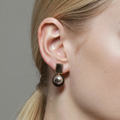 Fancy Earrings With Beautiful Black Pearl