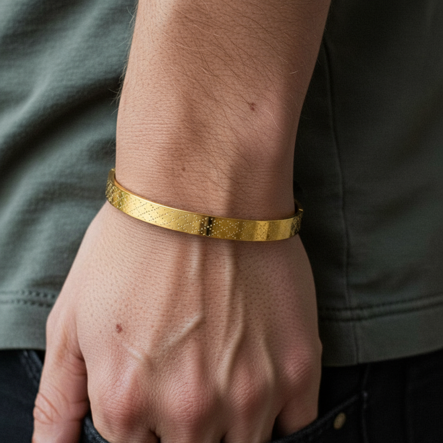 Gold-Toned Bracelets [Kada] for Men