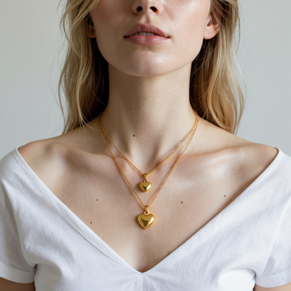 Heart Design Multiple Layer Chain