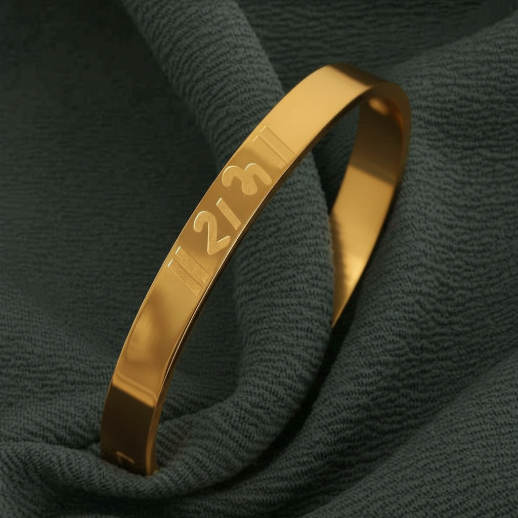 Gold Plated Ram Bracelet [Kada] For Men