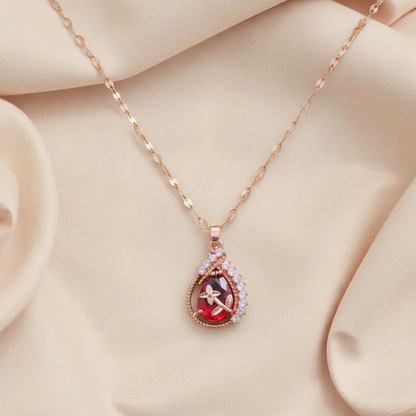 Rose Gold Red Necklace