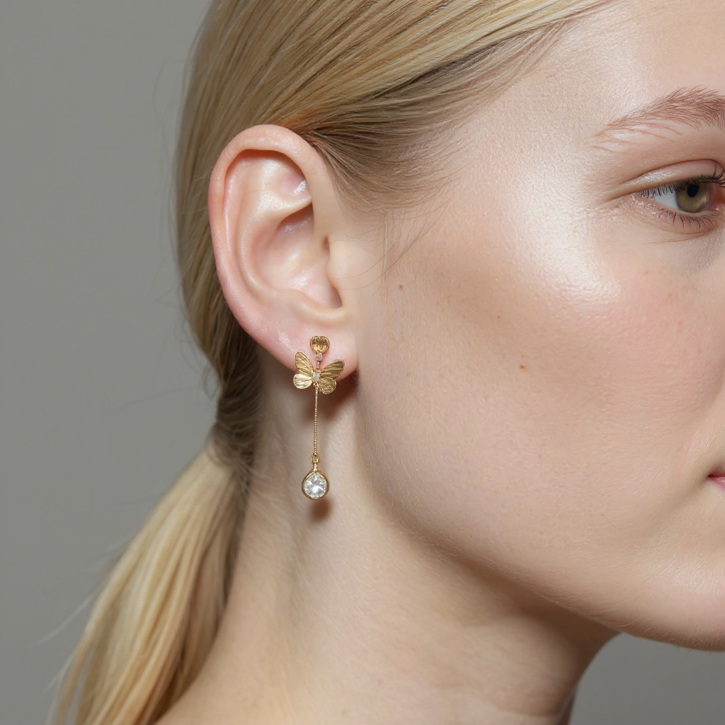 Fancy Earrings in Butterfly shape