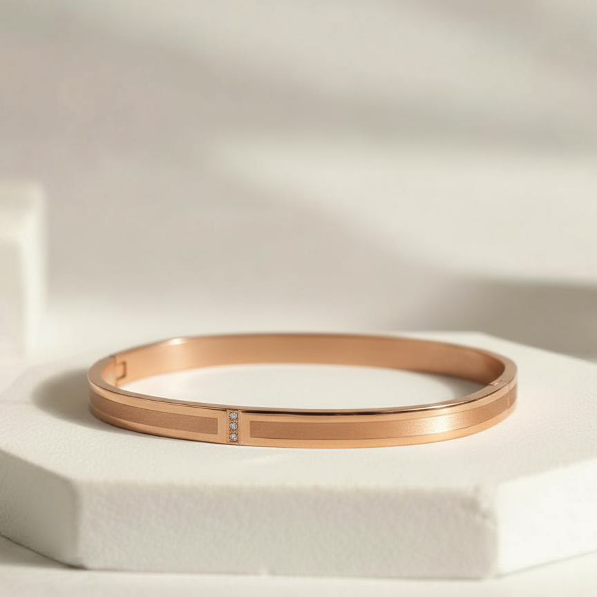 Rose Gold Diamond Bracelet [Kada] for Men