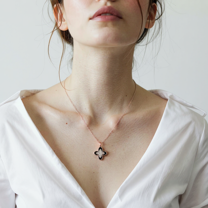 Black Jade Princess Flower Necklaces