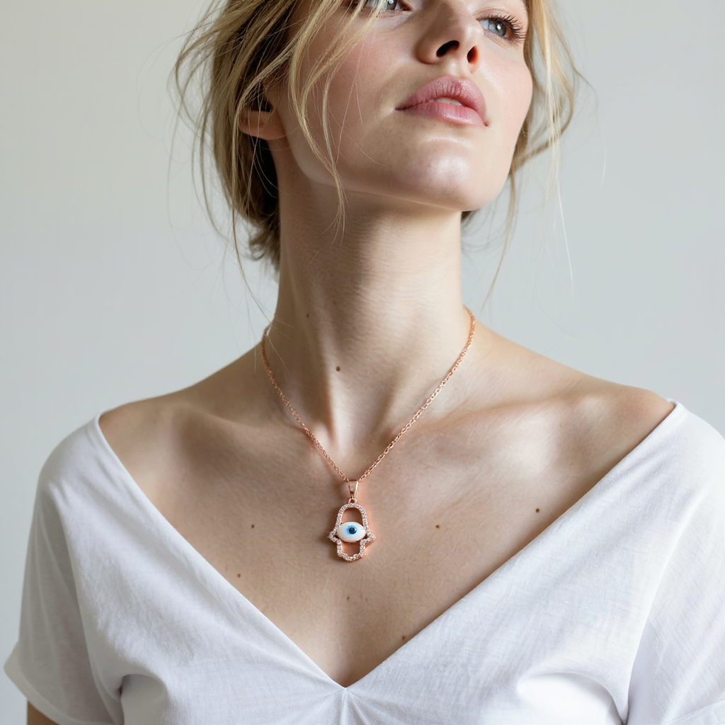 Evil Eye Hand Shape Necklace