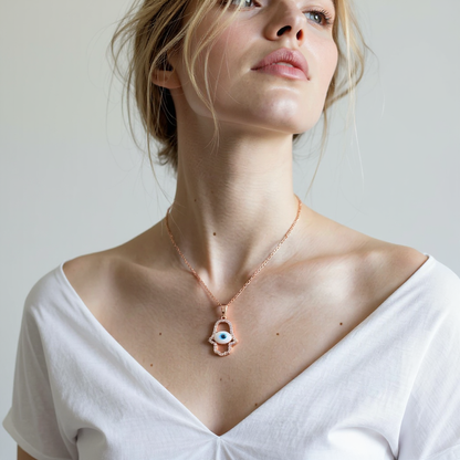 Evil Eye Hand Shape Necklace