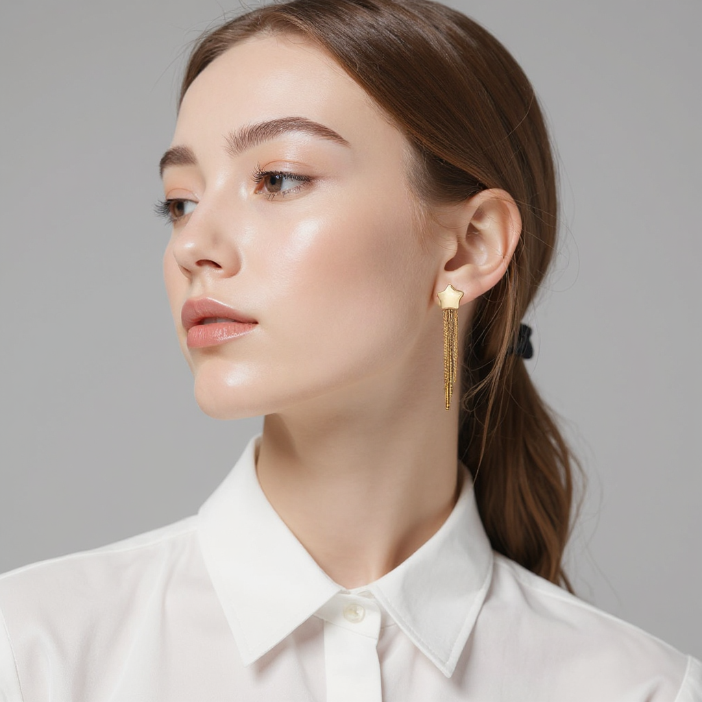 Fancy Earrings with Star shape