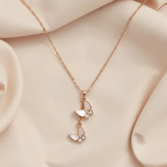 Double Butterflies Necklace