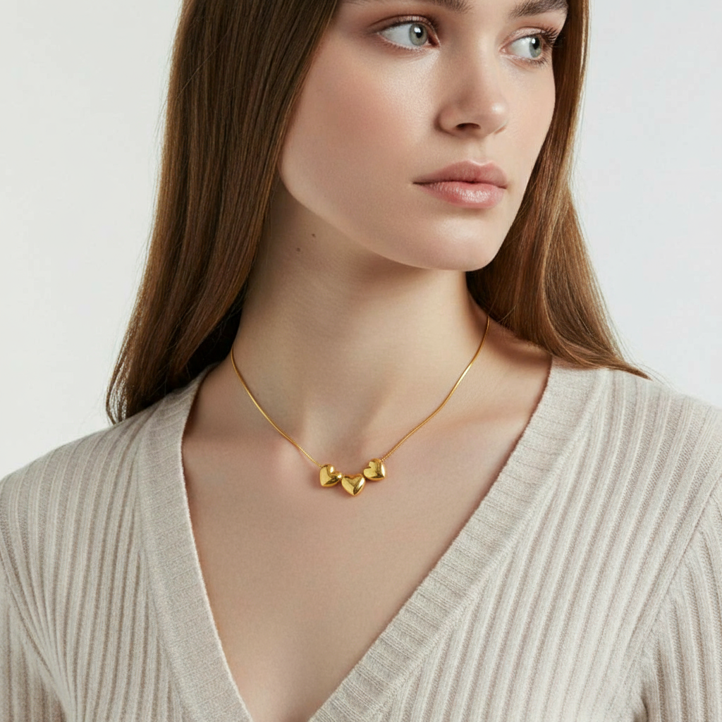 Three Heart Necklace