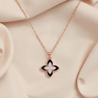 Black Jade Princess Flower Necklaces