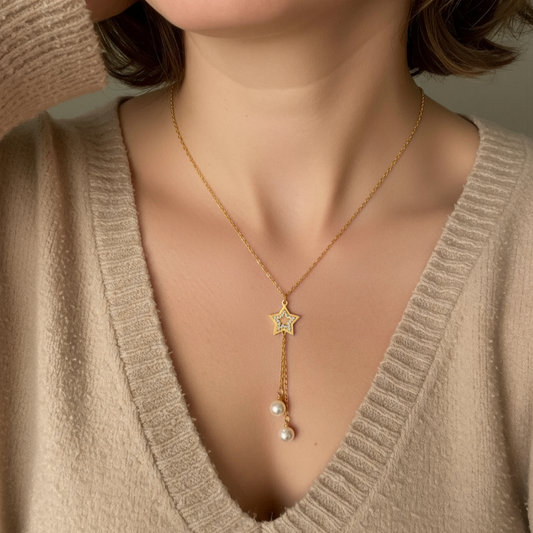 Starlight Pearl Drop Necklace