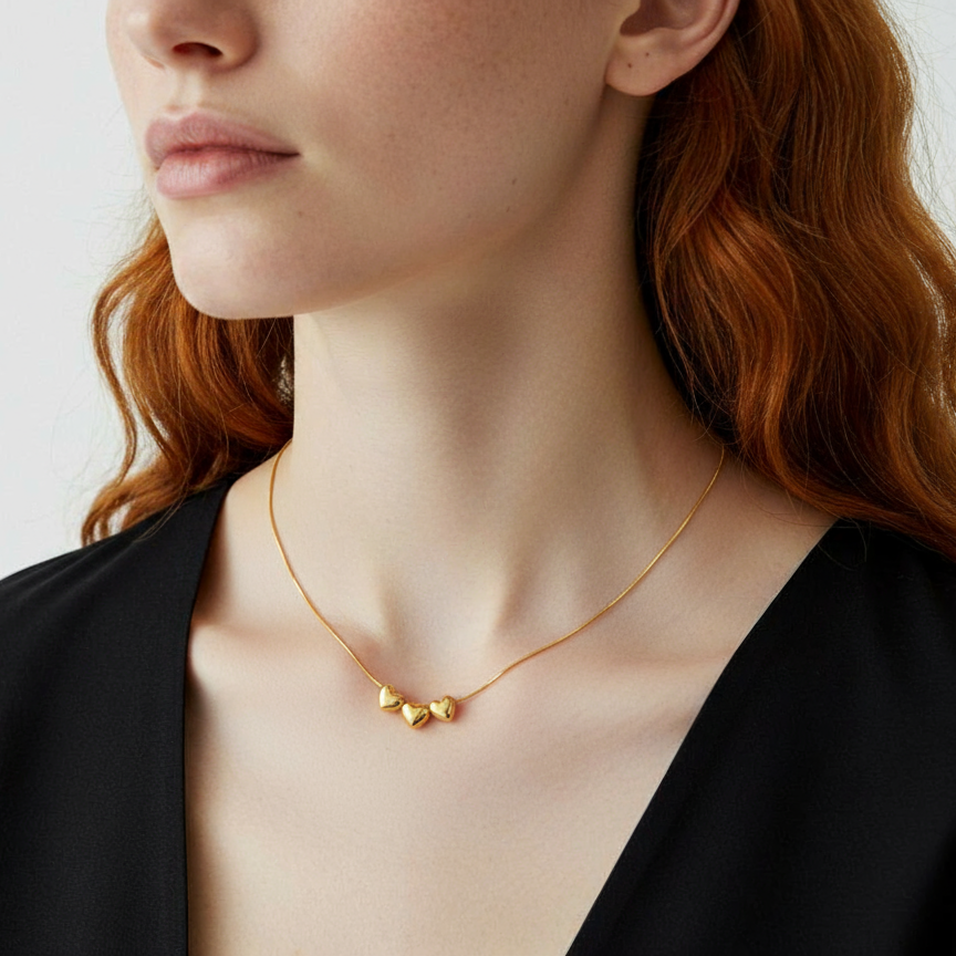 Three Heart Necklace