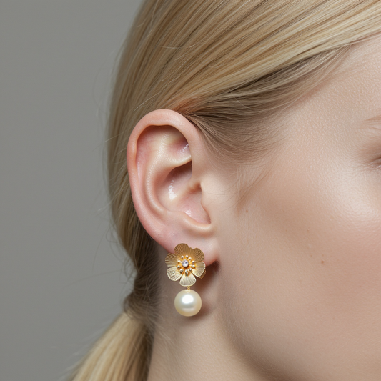 Flower Pearl Earrings