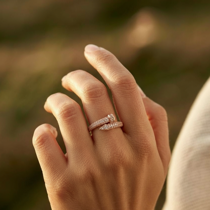 Rose gold partywear diamond ring