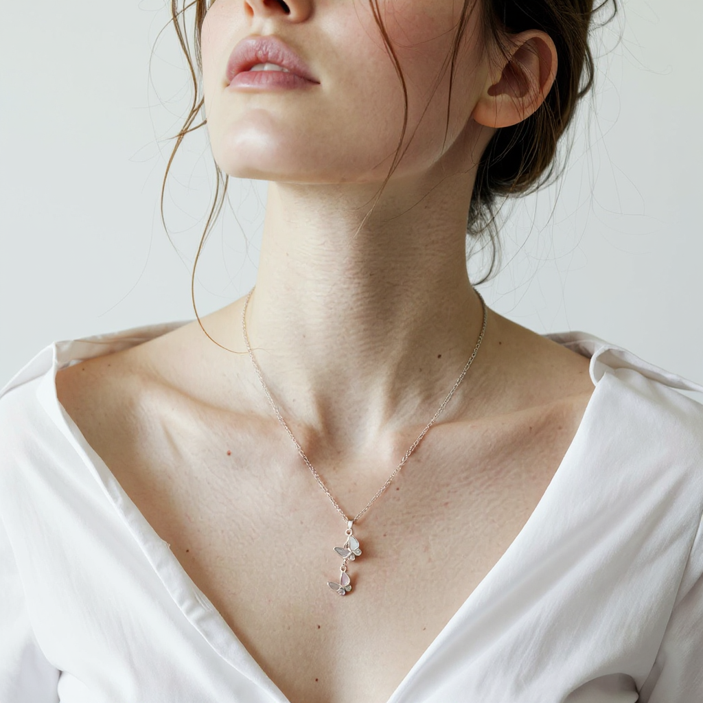 Double Butterflies Necklace